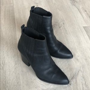 Marc Fisher Alva Black Leather Booties